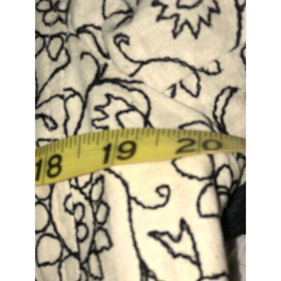 W Work to Weekend floral embroidered jacket 10 black and beige 55% linen - Picture 4 of 11
